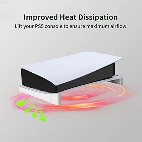 Soporte de almacenamiento para consola Playst / ation 5, estante de almacenamiento de 2 piezas para disipación de calor, soporte que ahorra espacio para disco de consola P / S5 y para edición digital