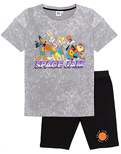 SPACE JAM Pijamas Womens Looney Tunes Personajes T Shirt with Cycle Shorts XL