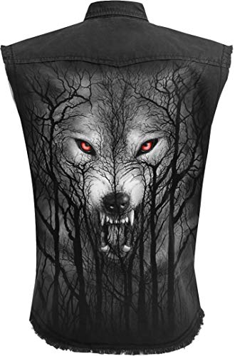 Spiral - Forest Wolf - Chaleco Lavado a la Piedra - Negro - XL