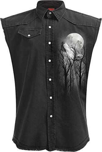 Spiral - Forest Wolf - Chaleco Lavado a la Piedra - Negro - XL