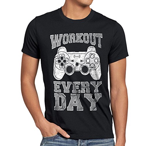 style3 Gamer Workout Camiseta para Hombre T-Shirt, Talla:2XL;Color:Negro