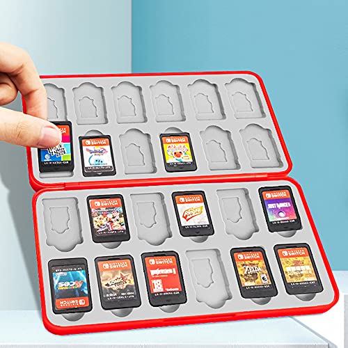 SUITCAN 24 tarjetas de juego para Nintendo Switch o Micro SD tarjetas de memoria plegables, funda protectora rígida, resistente a los golpes, resistente al agua