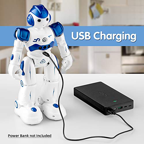 SUNACE Robot de Juguete - RC Robot Programable Juguete Educativo Recargable Robots Juguete de Control Remoto Robot Inteligente Multifuncional con Baile Cantante Juguete de Regalo para Niños (Azul)