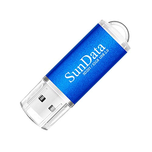SunData Memorias USB 5 Piezas 32GB PenDrives 32GB Unidad Flash USB2.0 Pen Drive con Luz LED (5 Colores: Negro Azul Verde Rojo Oro)