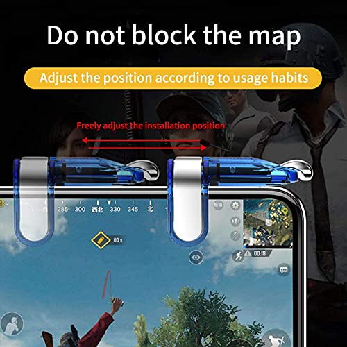 SUNSEATON Controlador de Juegos Móvil, Gaming Trigger Smartphone Shooter Controlador Sensible Joysticks Aim & Fire Trigger Keys, Joysticks para Juegos Móviles para Android/iOS (Azul)