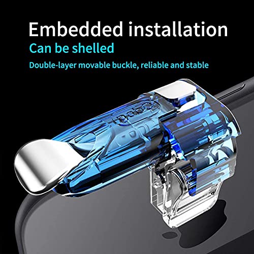 SUNSEATON Controlador de Juegos Móvil, Gaming Trigger Smartphone Shooter Controlador Sensible Joysticks Aim & Fire Trigger Keys, Joysticks para Juegos Móviles para Android/iOS (Azul)