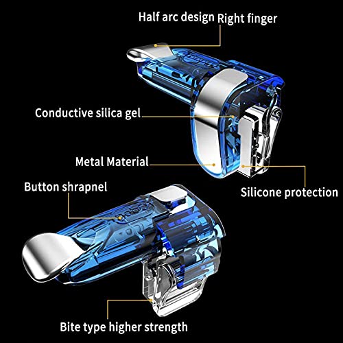 SUNSEATON Controlador de Juegos Móvil, Gaming Trigger Smartphone Shooter Controlador Sensible Joysticks Aim & Fire Trigger Keys, Joysticks para Juegos Móviles para Android/iOS (Azul)