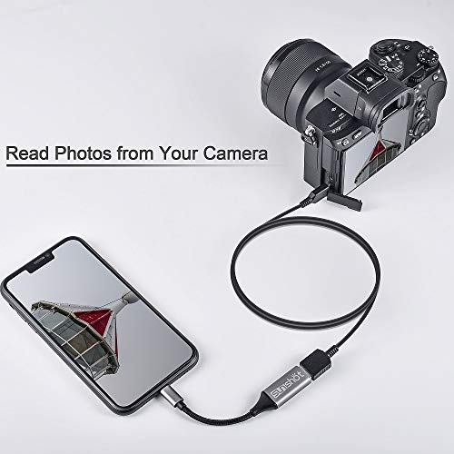 sunshot USB hembra cámara OTG Cable adaptador compatible con teléfono 12 11 Xr X 8 7 6 Plus Pad Air Pro Mini,compatible con cámara,lector de tarjetas,unidad flash USB,mouse,teclado,concentradores,MIDI