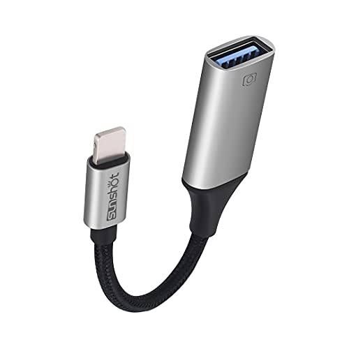 sunshot USB hembra cámara OTG Cable adaptador compatible con teléfono 12 11 Xr X 8 7 6 Plus Pad Air Pro Mini,compatible con cámara,lector de tarjetas,unidad flash USB,mouse,teclado,concentradores,MIDI