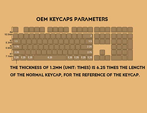 Sunzit Keycaps, 87 Tecla PBT Keycap Teclado Mecánico Lado Grabado Keycaps Juego para Magic Duck/Cherry MX Teclado Interruptor Mecánico