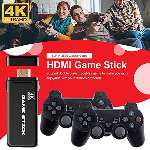 Swallows Juegos 4K Consola inalámbrica USB 3500 Consola de Videojuegos Classic Game Stick Mini Controlador Retro de 8 bits Salida HDMI Reproductor Dual