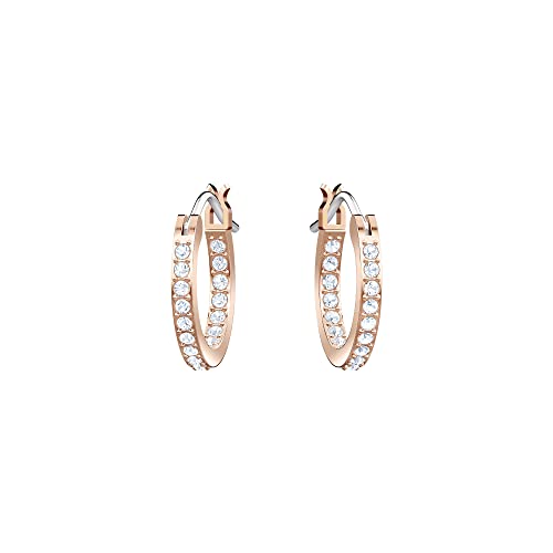 Swarovski Pendientes de aro Swarovski Symbolic Evil Eye, azul, baño en tono oro rosa