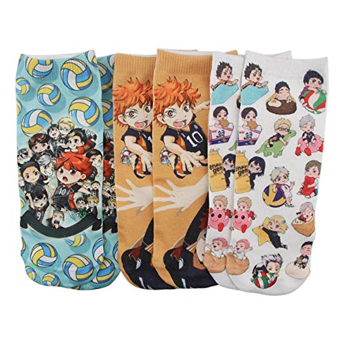 Sweet&rro17 Anime Haikyuu - Calcetines deportivos cortos para mujer, 1 par High Volley Talla única