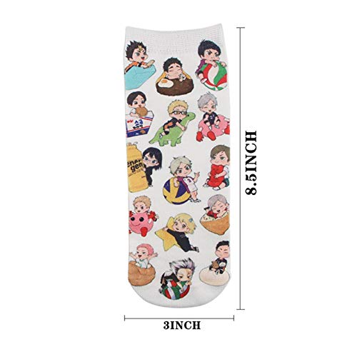 Sweet&rro17 Anime Haikyuu - Calcetines deportivos cortos para mujer, 1 par High Volley Talla única