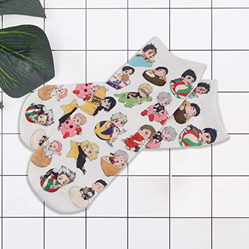 Sweet&rro17 Anime Haikyuu - Calcetines deportivos cortos para mujer, 1 par High Volley Talla única