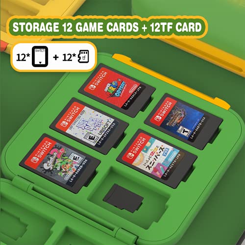 Switch Game Card Case 12 Ranuras para Tarjetas de Juego,el Material de Silicona Protege eficazmente la Tarjeta de Juego,fácil de Llevar. Adecuado para Viajes,Viajes de Negocios,Fiestas.