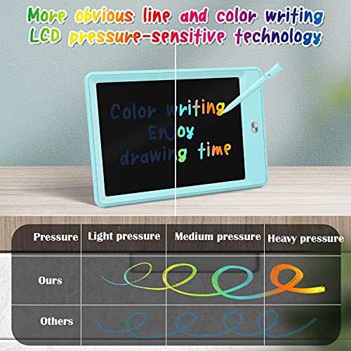 Tableta de escritura LCD, Tableta de dibujo colorida para niños pequeños, Tabletas de dibujo electrónicas reutilizables y borrables, Juguete educativo y de aprendizaje (Azul-8.5 pulgadas)