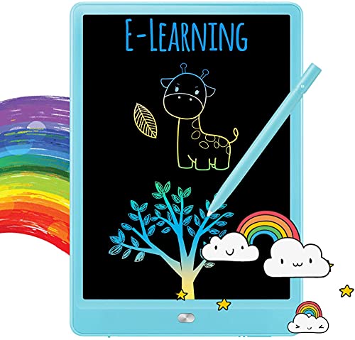 Tableta de escritura LCD, Tableta de dibujo colorida para niños pequeños, Tabletas de dibujo electrónicas reutilizables y borrables, Juguete educativo y de aprendizaje (Azul-8.5 pulgadas)