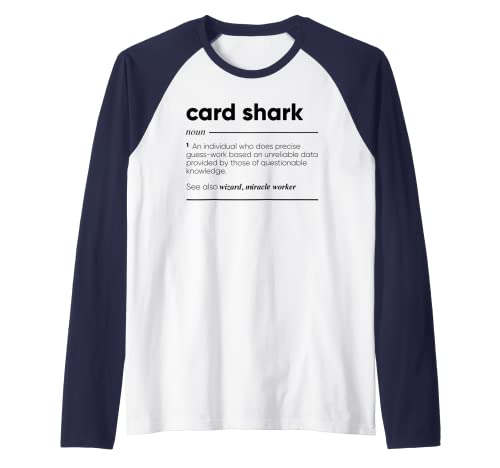 Tarjeta tiburón definición divertida Camiseta Manga Raglan