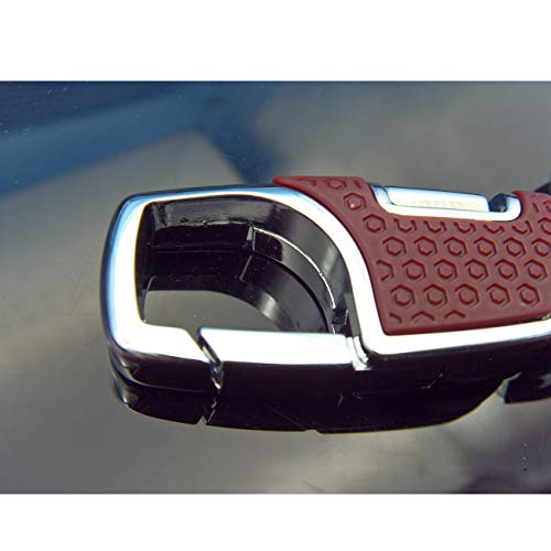 Techson Llavero con gancho de clip y 2 anillos desmontables, aleación de zinc, resistente, duradero, para hombres y mujeres (rojo)