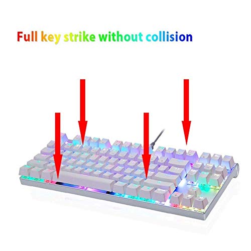 Teclado para juegos Gaming Teclado mecánico con cable de metal 87 teclas azul y rojo interruptor de juego retroiluminado Tablet Computer Gamr 847 (color: negro, tamaño: interruptor azul)