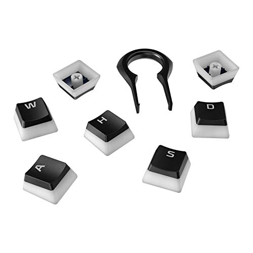 Teclas HyperX Pudding Keycaps - Conjunto completo de teclas - PBT - {Negro} - Diseño inglés (EE. UU.) - 104 teclas, retroiluminado, perfil OEM