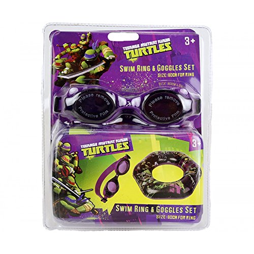 Teenage Mutant Ninja Turtles Juego de anillo de natación y gafas de natación para niños