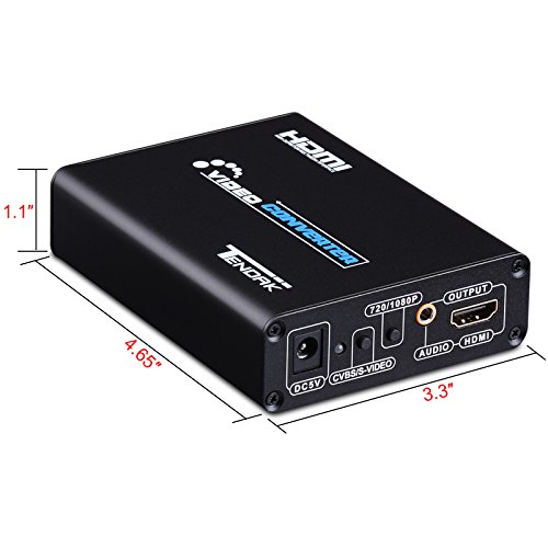 Tendak Adaptador compuesto S-Video AV RCA CVBS a HDMI N64 PS2 a HDMI compatible con 720p/1080p con 3RCA S-Video Cable