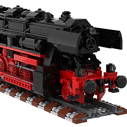 Tenhoges City Train - Maqueta de locomotora de vapor Technic tren alemán de clase 52.80, juego de construcción – Steam Locomotive bloques de construcción, compatible con Lego