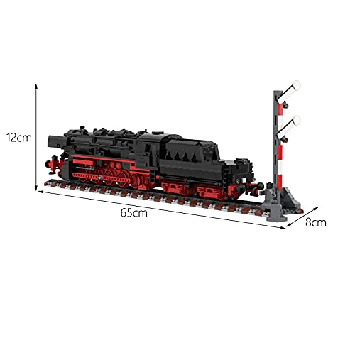 Tenhoges City Train - Maqueta de locomotora de vapor Technic tren alemán de clase 52.80, juego de construcción – Steam Locomotive bloques de construcción, compatible con Lego