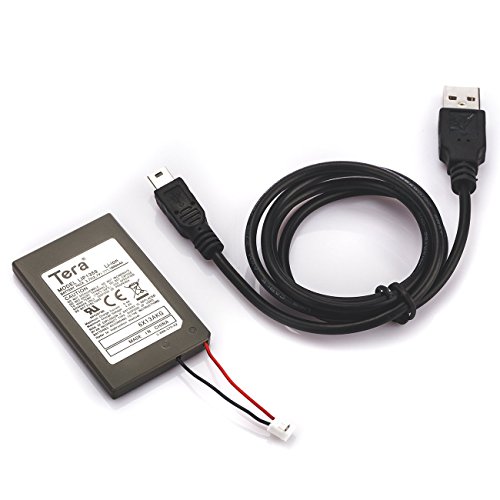 Tera 1800mAh 3.7V Bateria de Repuesto Bateria para Mando Control Remote Sony PS3 + Cable USB ( Negro)