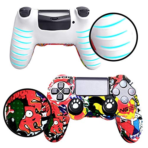 Th-some Fundas para Mando Sony PS4/ PS4 Pro/ PS4 Slim Dualshock 4, Silicona Camuflaje Carcasa Protectora Antideslizante para Play 4/ Playstation 4 (Multicolor 3 Pcs)