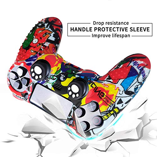 Th-some Fundas para Mando Sony PS4/ PS4 Pro/ PS4 Slim Dualshock 4, Silicona Camuflaje Carcasa Protectora Antideslizante para Play 4/ Playstation 4 (Multicolor 3 Pcs)