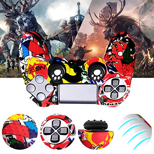 Th-some Fundas para Mando Sony PS4/ PS4 Pro/ PS4 Slim Dualshock 4, Silicona Camuflaje Carcasa Protectora Antideslizante para Play 4/ Playstation 4 (Multicolor 3 Pcs)