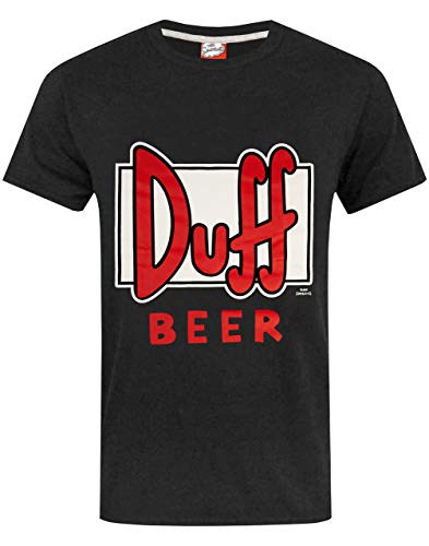 The Simpsons Pyjamas Duff Beer Logo Camiseta Negra y pantalón Gris para Hombre