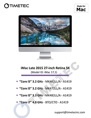 Timetec Apple RAM 8 GB DDR3 1866 mhz Apple iMac (finales de 2015 27 ") Non-ECC sin búfer 2RX8 512 x 8 1,35 V Laptop/Notebook memoria (8GB) 8 gb