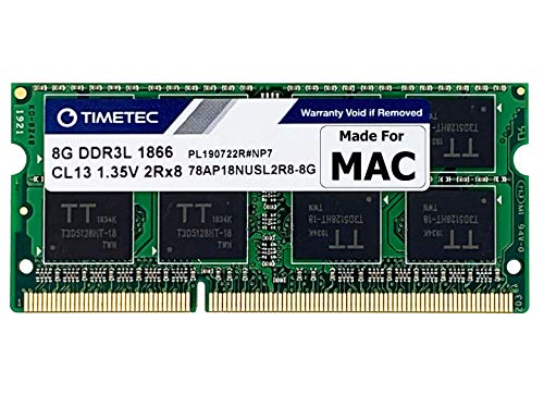 Timetec Apple RAM 8 GB DDR3 1866 mhz Apple iMac (finales de 2015 27 ") Non-ECC sin búfer 2RX8 512 x 8 1,35 V Laptop/Notebook memoria (8GB) 8 gb
