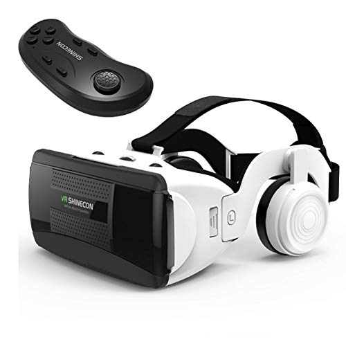 TLLY Gafas de Realidad Virtual con Control Remoto Gafas 3D Gafas compatibles con iPhone y teléfono Android Protección Ocular, Distancia Ajustable para teléfonos de 4,7 a 6 Pulgadas