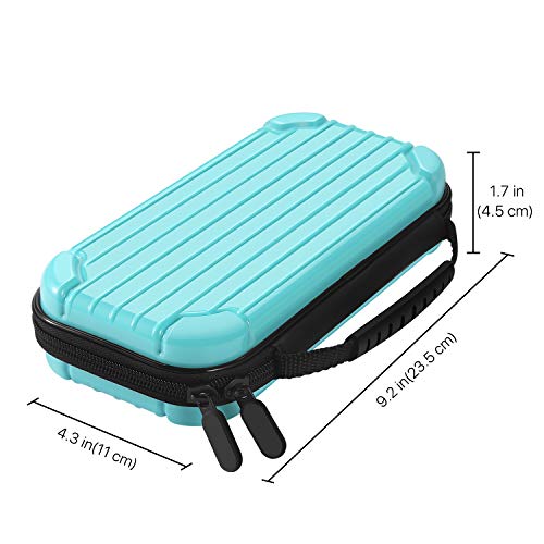 TNP?Estuche Portátil de Viaje para Nintendo Switch Lite Consola, Carcasa Rígida para Transporte, Material PC, Funda con Asa de Correa, 10 Tarjeteros de Juego, Alivio de Presión de Joy con, Color Azul
