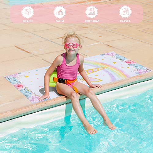 Toalla de Playa Unicornio - 76 x 152cm Microfibra Toallas de Baño Infantiles Toallas de Acampada Piscina Natación Playa Camping Absorbente Viaje Toallas de Mano Ducha Toallas de Mano