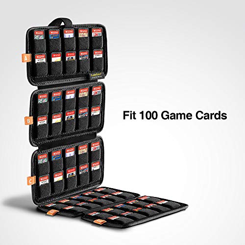 tomtoc Funda para 100 Tarjetas de Juegos de Nintendo Switch, Estuche para Guardar Juegos, Caja Organizadora de Cartuchos para Juegos Físicos y Tarjeta de Memoria de PS Vita, Coleccionista de Juegos