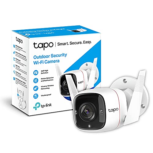TP-Link TAPO C310 - Camara Vigilancia WiFi Exterior Interior,Resolución 3MP, IP66 con Visión Nocturna, Detección de Movimiento y Alarma Instantánea, Control con App IOS, Android, Compatible con Alexa