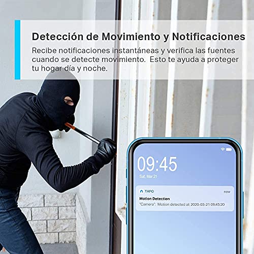 TP-Link TAPO C310 - Camara Vigilancia WiFi Exterior Interior,Resolución 3MP, IP66 con Visión Nocturna, Detección de Movimiento y Alarma Instantánea, Control con App IOS, Android, Compatible con Alexa
