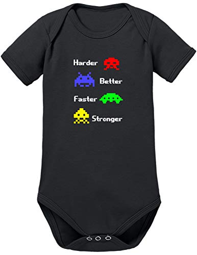 TShirt-People Harder Better Faster Stronger - Body para bebé Negro 3-6 Meses