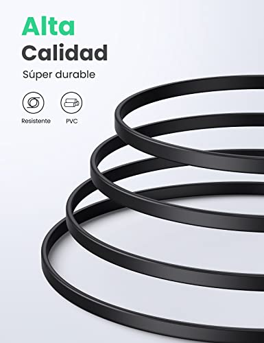 UGREEN Cable Ethernet Cat 8, Cable Red Cat 8 Plano Cable LAN 40Gbps 2000MHz con Conector RJ45, Compatible con PS5, PS4, Xbox X/S, PC, TV Box, Router, Servidor NAS, Cat 7, Cat 6a, 5 Metros