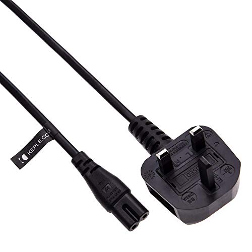 UK Enchufe de alimentación de CA Cable Compatible con Xbox Sky Box Playstation 1 2 3 | 3 Pines Cable de Pared a Figura 8 C7