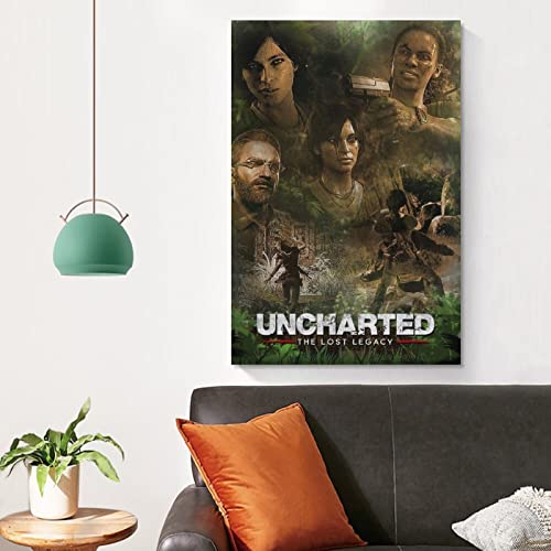 Uncharted The Lost Legacy Game Art Cool Funny Anime Póster de lienzo y arte de pared Impresión moderna de decoración de dormitorio familiar para dormitorio y sala de estar 60 x 90 cm