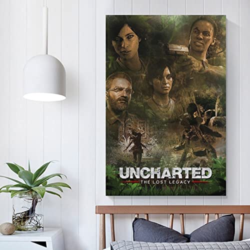 Uncharted The Lost Legacy Game Art Cool Funny Anime Póster de lienzo y arte de pared Impresión moderna de decoración de dormitorio familiar para dormitorio y sala de estar 60 x 90 cm