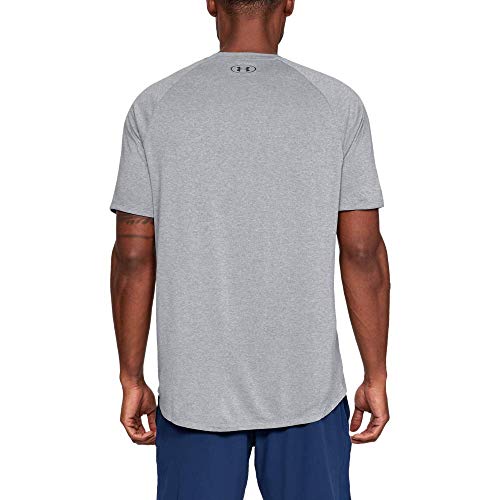 Under Armour Tech 2.0 Shortsleeve, Camiseta Hombre, Gris (Steel Light Heather / Black) , M