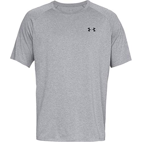 Under Armour Tech 2.0 Shortsleeve, Camiseta Hombre, Gris (Steel Light Heather / Black) , M